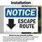 Signmission Escape Route (Down Arrow) Sign With Symbol, 5 in W x Rectangle, Vinyl Decal OS-2PACK-NS-D-35-L-12134 - alternate 4